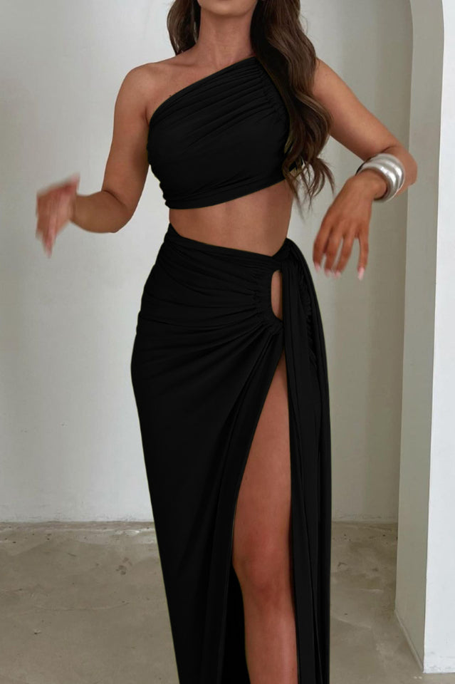 Viera Hollow Backless Split Dress Set | Dress In Beauty