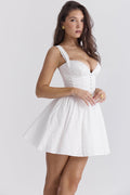 Brigitte Broderie Anglais Corset Mini Dress | Dress In Beauty