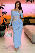 Off-Shoulder Mesh Hollow-Out Bodycon Dress | Dress In Beauty