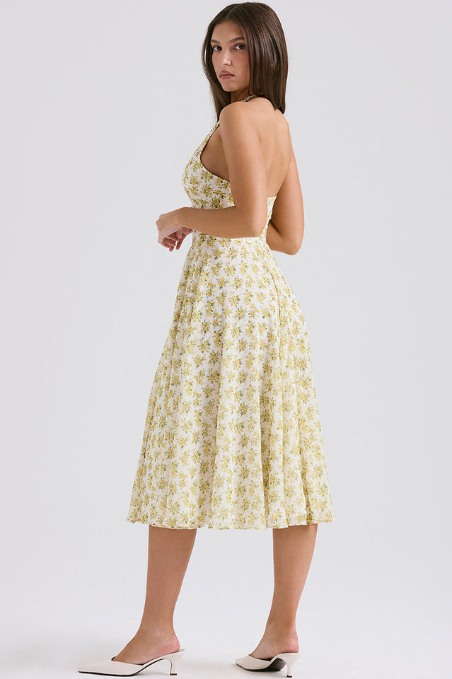Solada Ivory Vintage Floral Print Sundress | Dress In Beauty