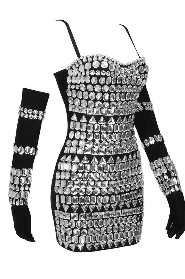 Brisbane Rhinestone Embellished Mini Dress - View 18 | WEUXS