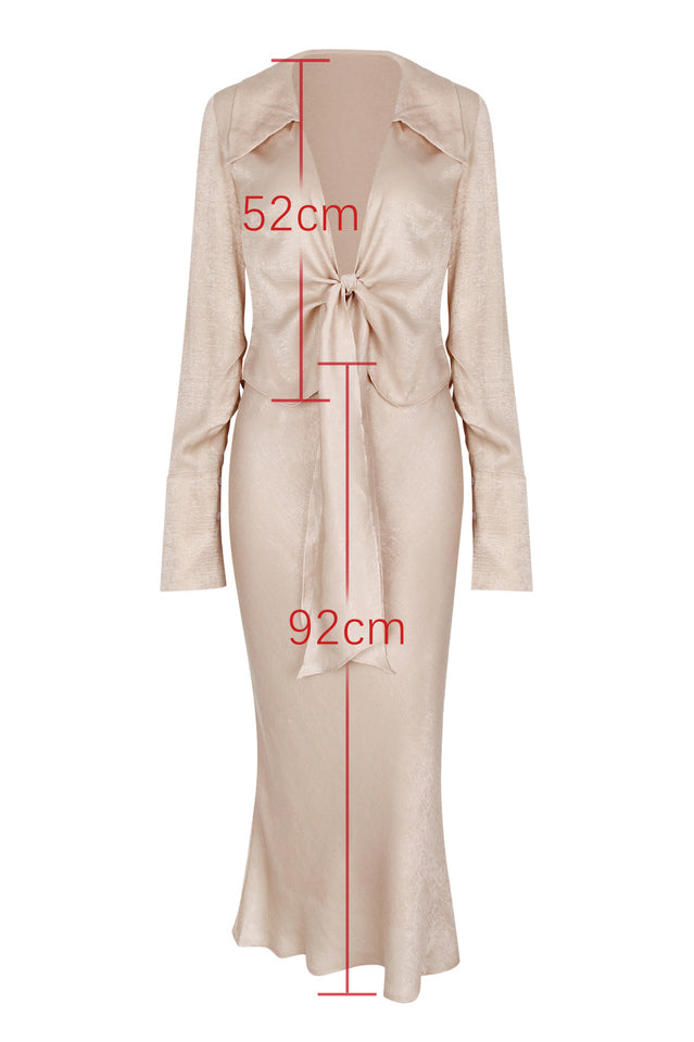 Draped Tie Front Shirt Set | Dress In Beauty