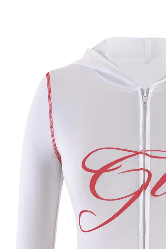 Zipper V-Neck Hoodie and Track Pant Set - View 21 | WEUXS