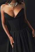Lady Black Strapless Midi Dress | Dress In Beauty