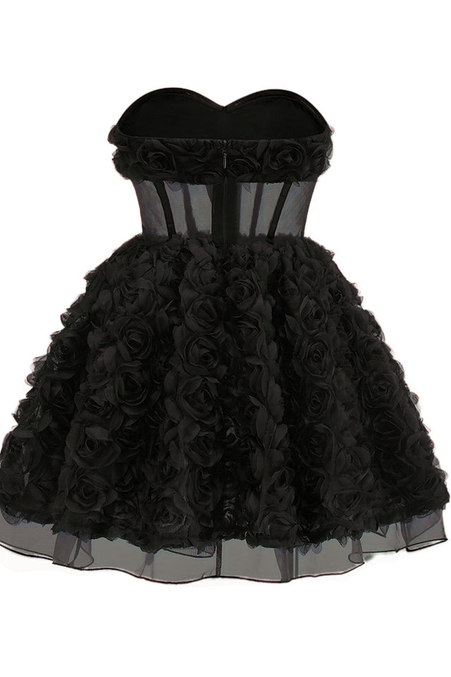 Strapless Corset Floral A Line Dress | Dress In Beauty