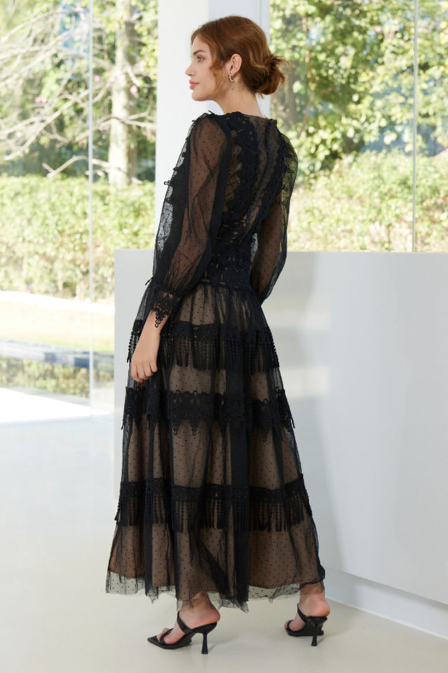 Murphy White Lace Mesh Maxi Dress | Dress In Beauty