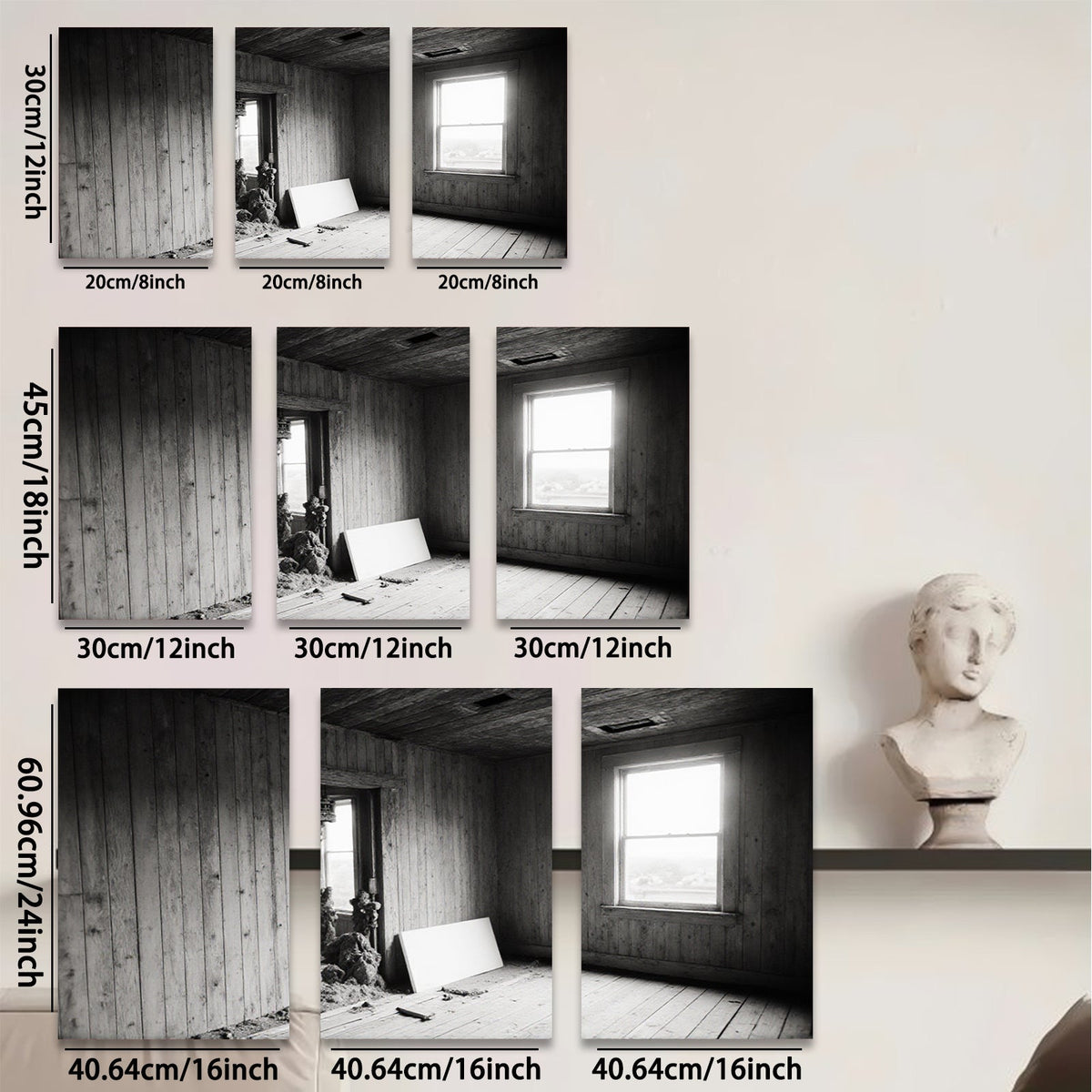2D flat 1pc Abandoned Farmhouse Window Rural Decay Wall Art for Living Room Bedroom Home Decor Gallery Wrapped Canvas Prints Modern Farmhouse Style