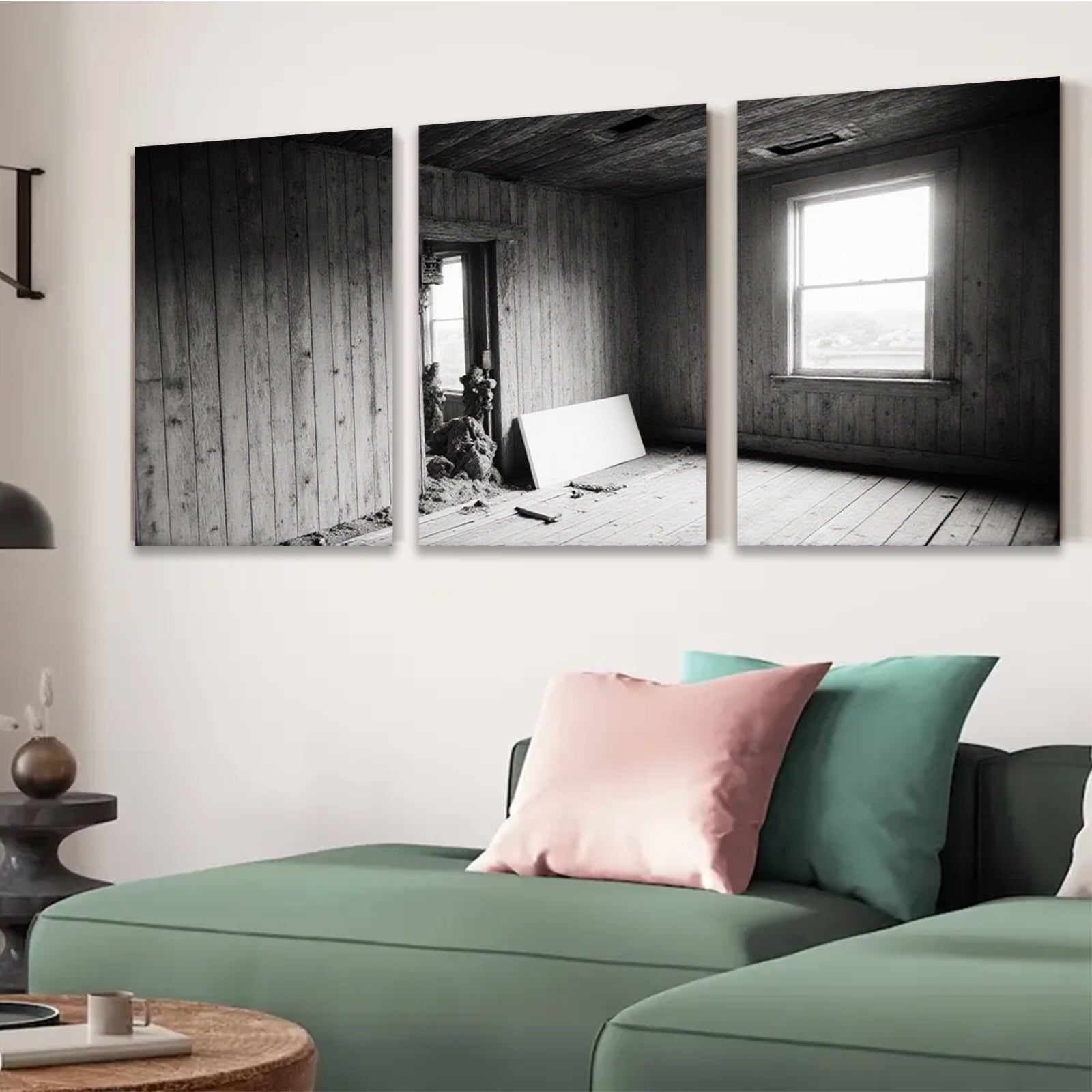 2D flat 1pc Abandoned Farmhouse Window Rural Decay Wall Art for Living Room Bedroom Home Decor Gallery Wrapped Canvas Prints Modern Farmhouse Style