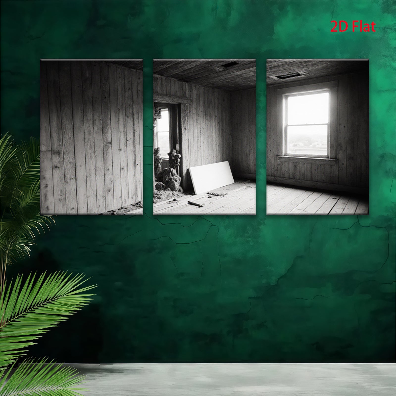 2D flat 1pc Abandoned Farmhouse Window Rural Decay Wall Art for Living Room Bedroom Home Decor Gallery Wrapped Canvas Prints Modern Farmhouse Style