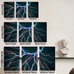 2D flat 1pc Abstract Bioluminescence Neural Network Wall Art Decor for Living Room Bedroom Office Modern Canvas Prints Gallery Wrapped Teal Blue Orange