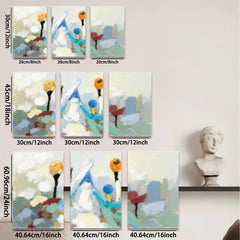 2D flat 1pc Abstract Birds Canvas Wall Art Modern Farmhouse Decor Living Room Bedroom Gallery Wrapped Ready to Hang Rustic Chic