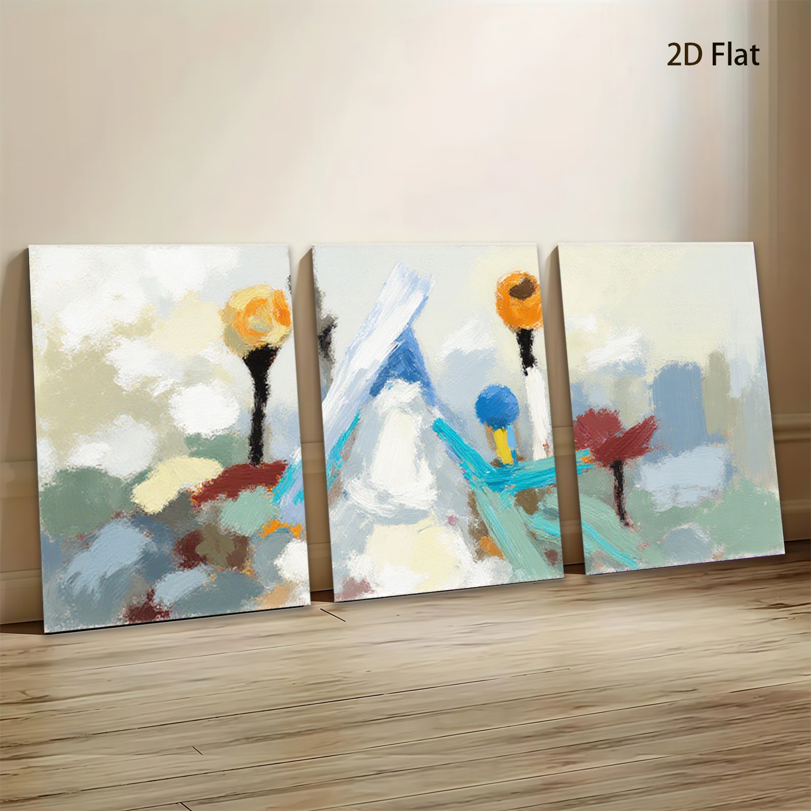 2D flat 1pc Abstract Birds Canvas Wall Art Modern Farmhouse Decor Living Room Bedroom Gallery Wrapped Ready to Hang Rustic Chic