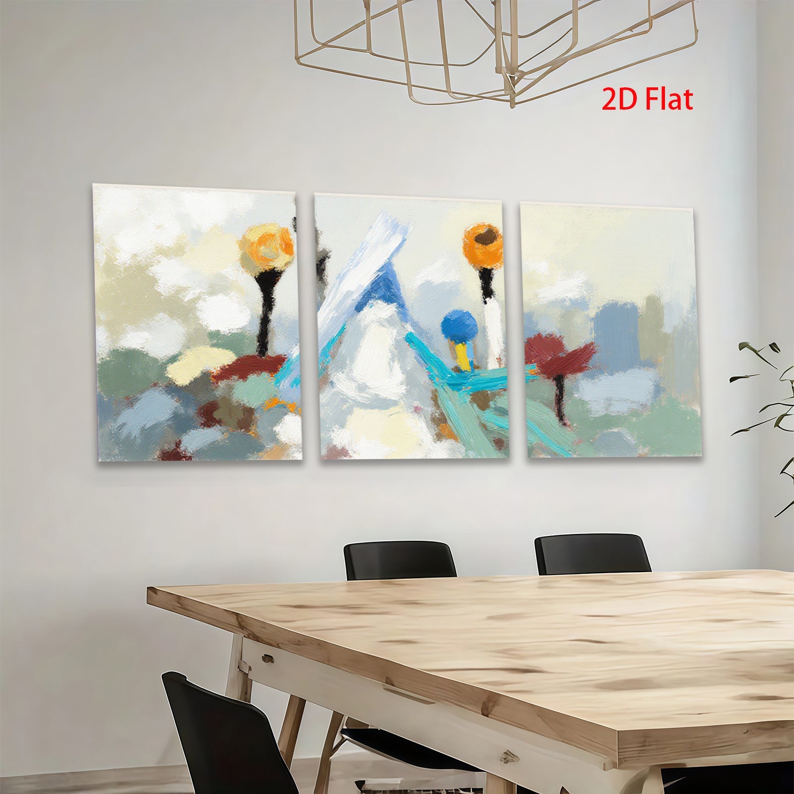 2D flat 1pc Abstract Birds Canvas Wall Art Modern Farmhouse Decor Living Room Bedroom Gallery Wrapped Ready to Hang Rustic Chic