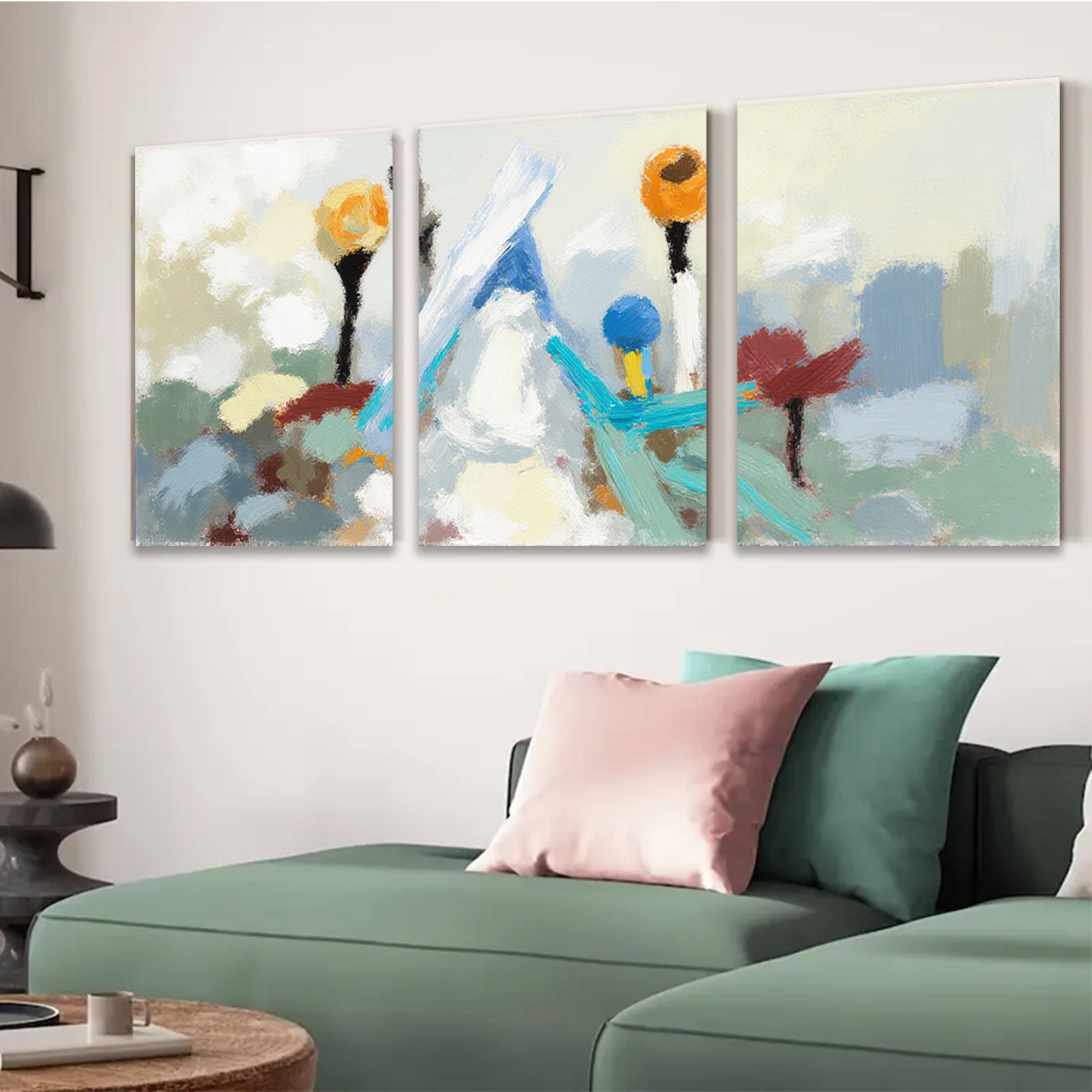 2D flat 1pc Abstract Birds Canvas Wall Art Modern Farmhouse Decor Living Room Bedroom Gallery Wrapped Ready to Hang Rustic Chic
