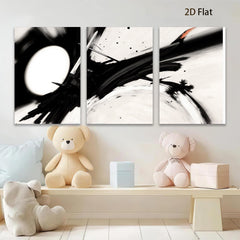 2D flat 1pc Abstract Black Brushstrokes Modern Wall Art for Living Room Bedroom Gallery Wrapped Canvas Prints Home Decor Farmhouse Style Rustic Chic