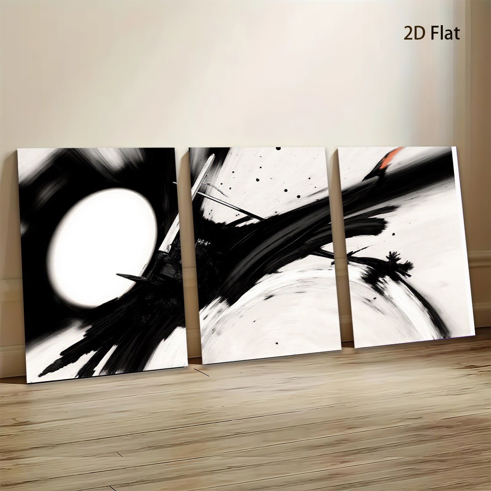 2D flat 1pc Abstract Black Brushstrokes Modern Wall Art for Living Room Bedroom Gallery Wrapped Canvas Prints Home Decor Farmhouse Style Rustic Chic
