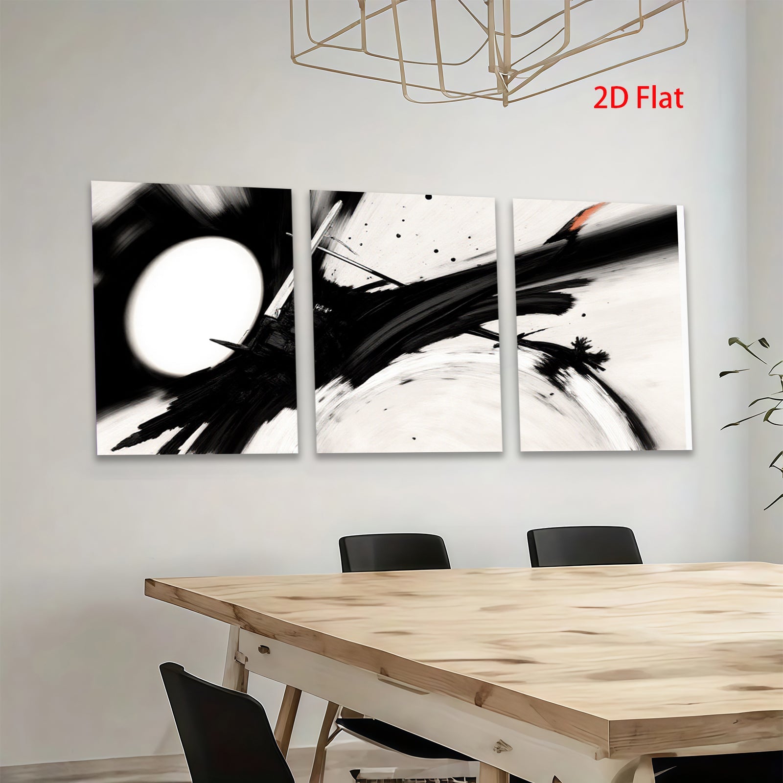 2D flat 1pc Abstract Black Brushstrokes Modern Wall Art for Living Room Bedroom Gallery Wrapped Canvas Prints Home Decor Farmhouse Style Rustic Chic