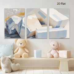 2D flat 1pc Abstract Block Study Modern Wall Art Living Room Bedroom Home Decor Canvas Prints Farmhouse Style Gallery Wrapped