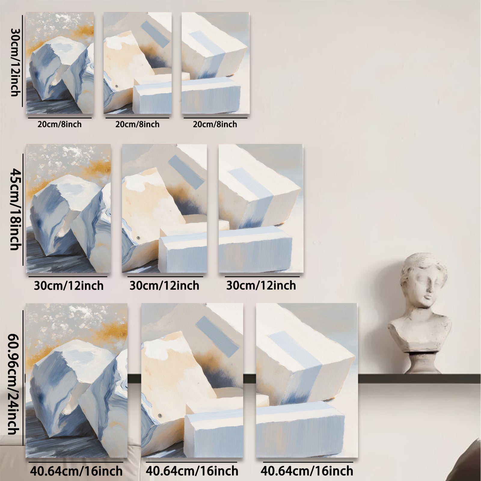 2D flat 1pc Abstract Block Study Modern Wall Art Living Room Bedroom Home Decor Canvas Prints Farmhouse Style Gallery Wrapped