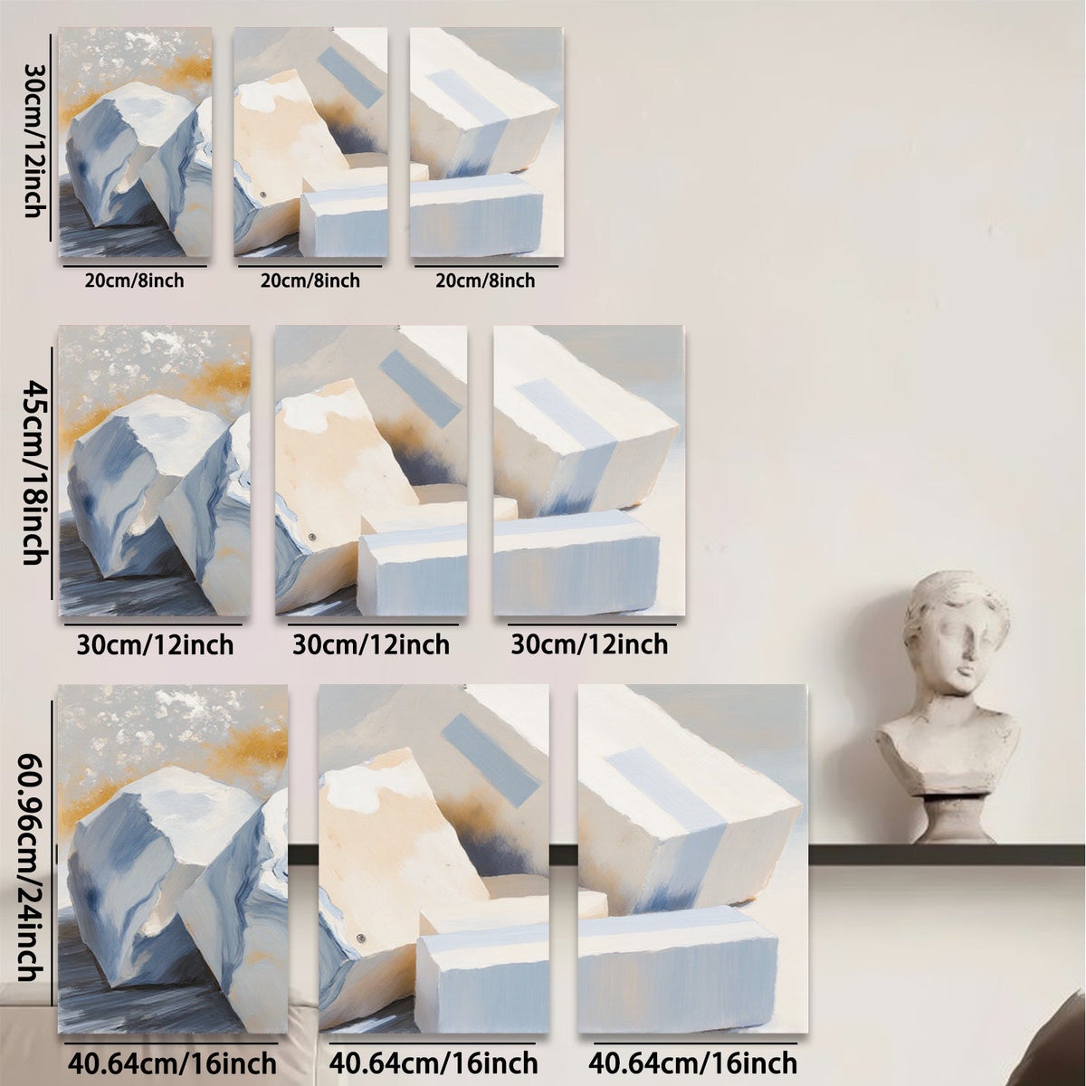 2D flat 1pc Abstract Block Study Modern Wall Art Living Room Bedroom Home Decor Canvas Prints Farmhouse Style Gallery Wrapped