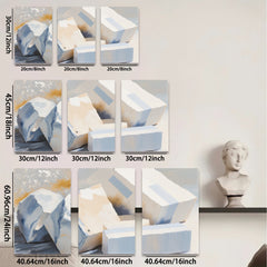 2D flat 1pc Abstract Block Study Modern Wall Art Living Room Bedroom Home Decor Canvas Prints Farmhouse Style Gallery Wrapped