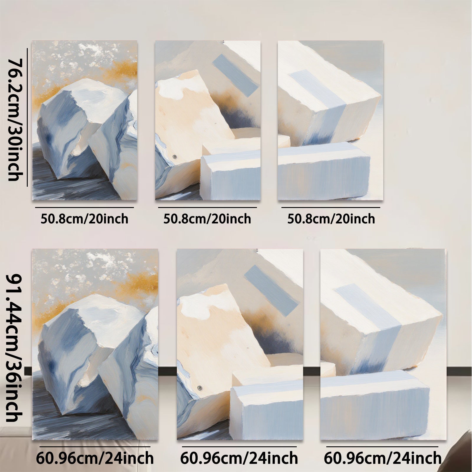 2D flat 1pc Abstract Block Study Modern Wall Art Living Room Bedroom Home Decor Canvas Prints Farmhouse Style Gallery Wrapped