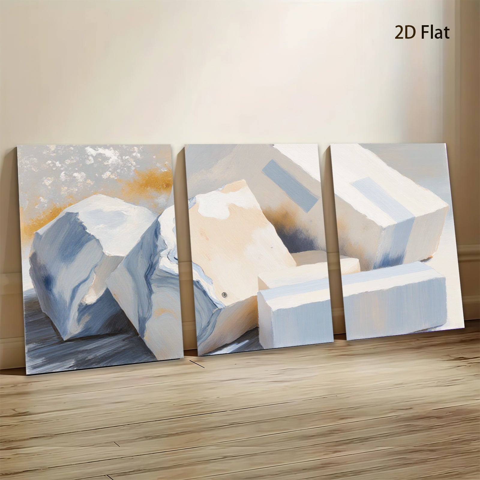 2D flat 1pc Abstract Block Study Modern Wall Art Living Room Bedroom Home Decor Canvas Prints Farmhouse Style Gallery Wrapped