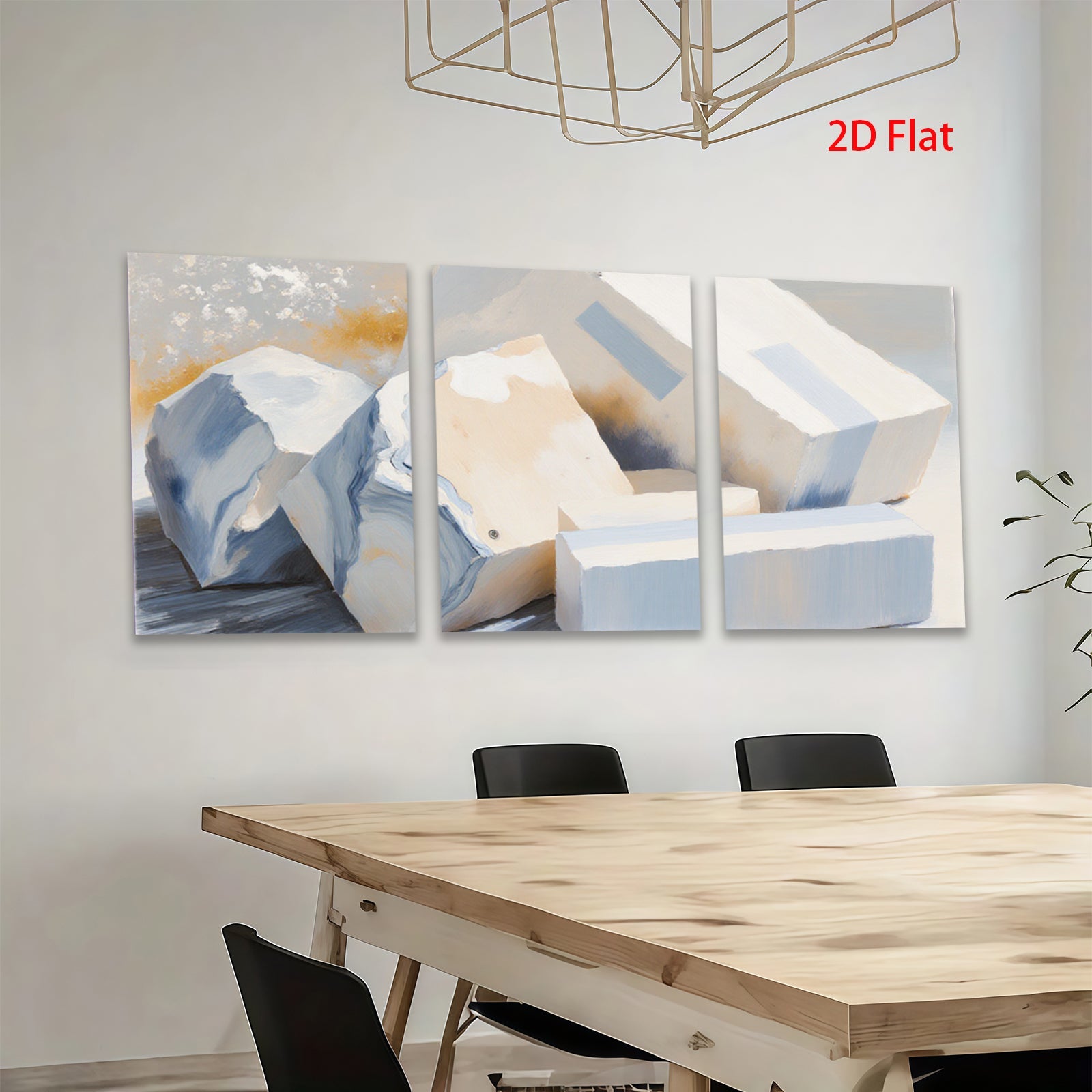 2D flat 1pc Abstract Block Study Modern Wall Art Living Room Bedroom Home Decor Canvas Prints Farmhouse Style Gallery Wrapped