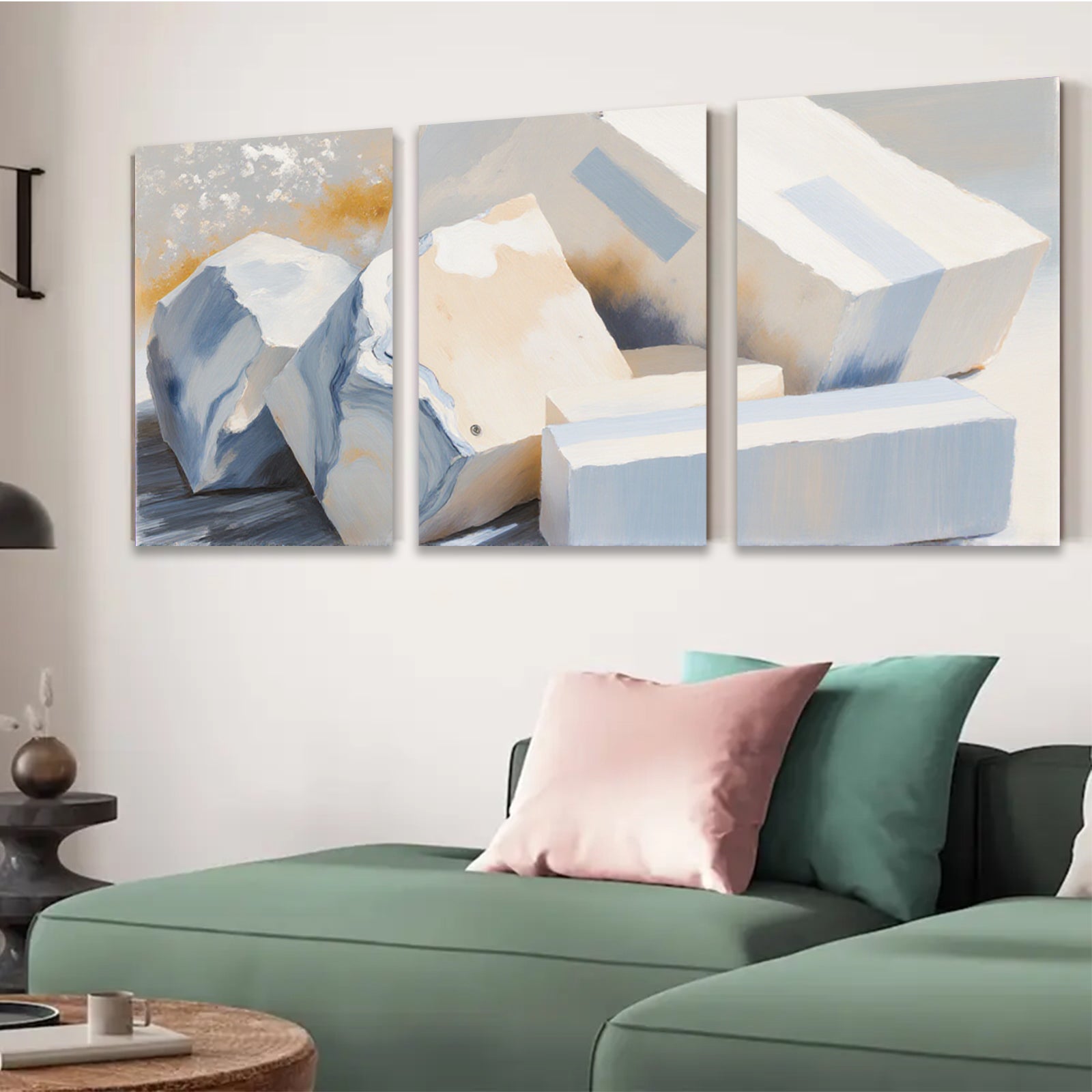 2D flat 1pc Abstract Block Study Modern Wall Art Living Room Bedroom Home Decor Canvas Prints Farmhouse Style Gallery Wrapped