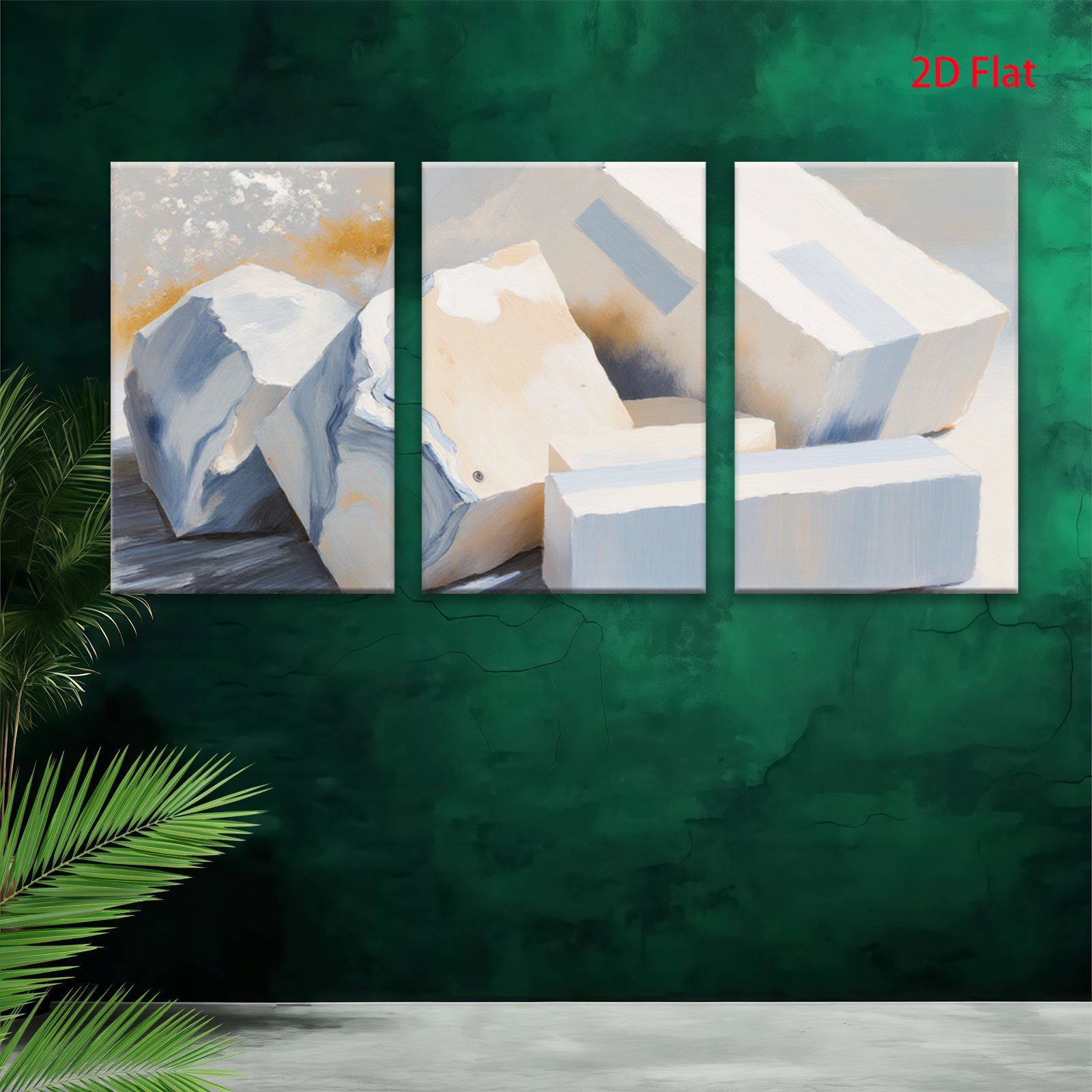2D flat 1pc Abstract Block Study Modern Wall Art Living Room Bedroom Home Decor Canvas Prints Farmhouse Style Gallery Wrapped