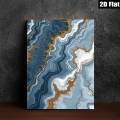 2D flat 1pc Abstract Blue Gold Marble Swirls Modern Wall Art Decor Living Room Bedroom Canvas Prints Gallery Wrapped Timeless Design Home Accents Trending Now