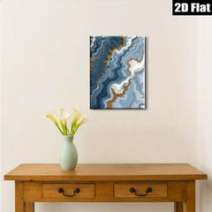 2D flat 1pc Abstract Blue Gold Marble Swirls Modern Wall Art Decor Living Room Bedroom Canvas Prints Gallery Wrapped Timeless Design Home Accents Trending Now
