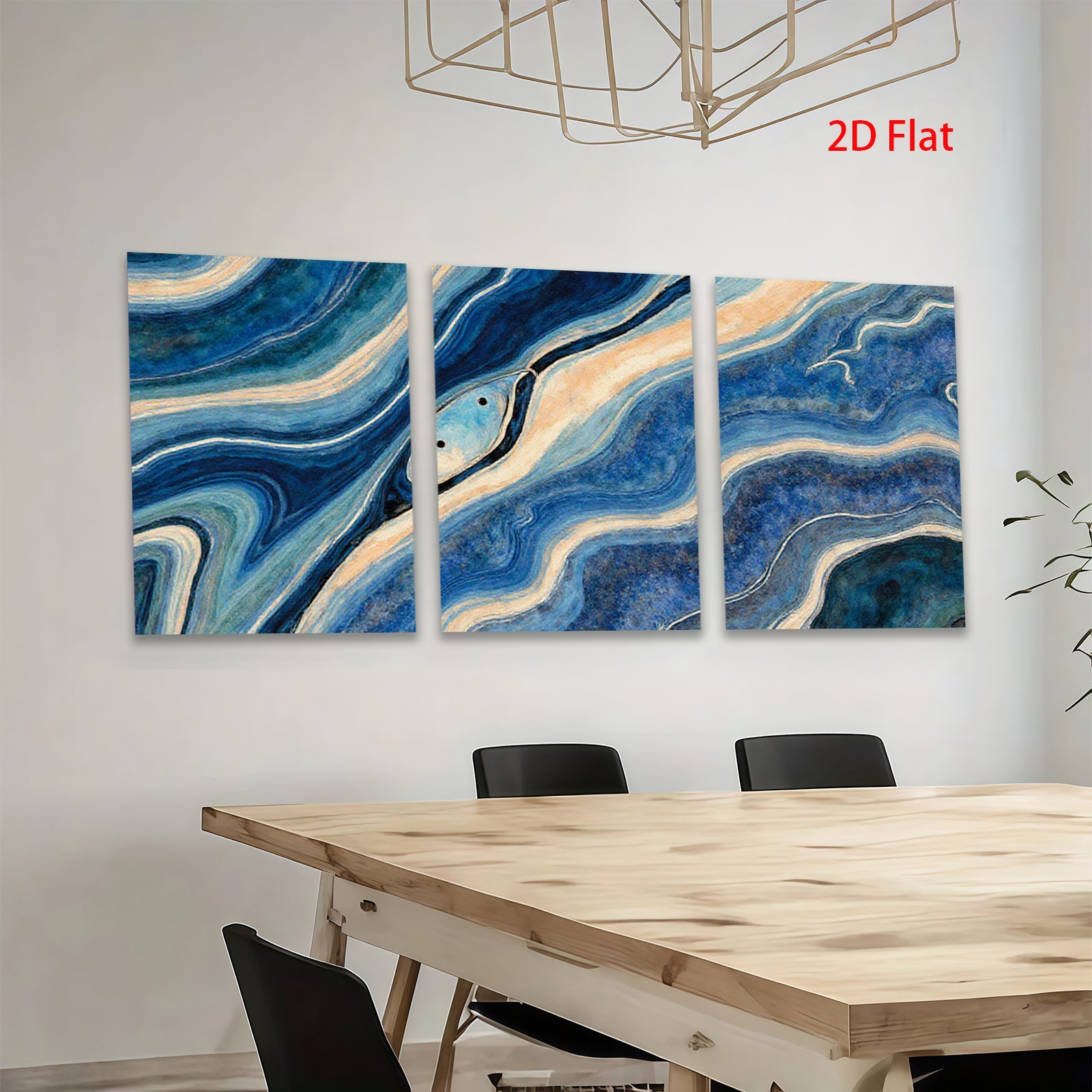 2D flat 1pc Abstract Blue Swirls Modern Wall Art Living Room Bedroom Decor Coastal Farmhouse Style Canvas Prints Gallery Wrapped Ready to Hang