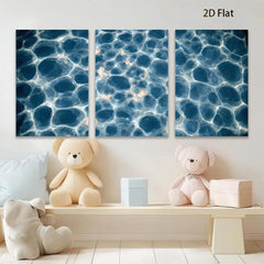 2D flat 1pc Abstract Blue Vein Marble Texture Wall Art Decor Living Room Bedroom Modern Farmhouse Gallery Wrapped Canvas Prints Ready to Hang Large Size