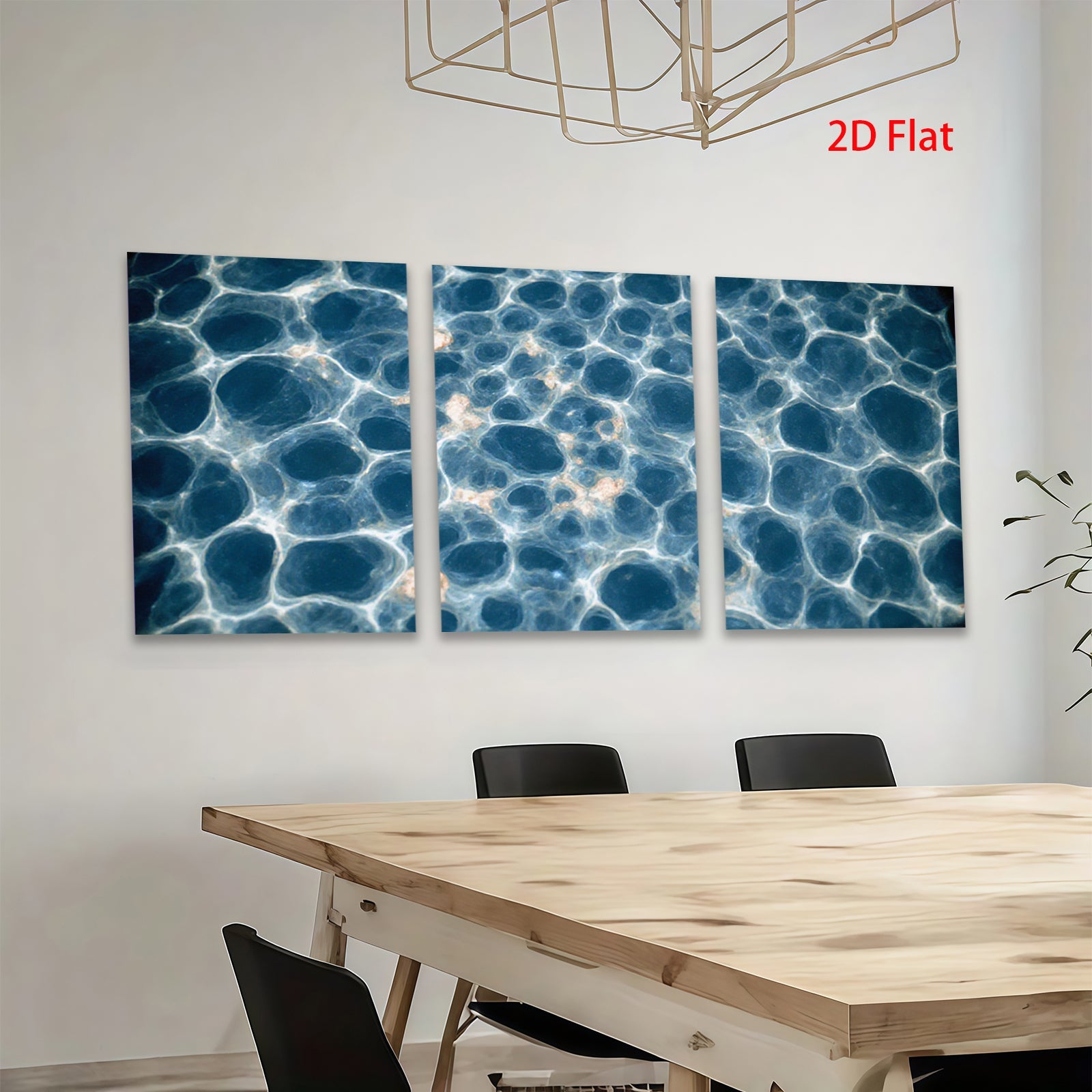2D flat 1pc Abstract Blue Vein Marble Texture Wall Art Decor Living Room Bedroom Modern Farmhouse Gallery Wrapped Canvas Prints Ready to Hang Large Size