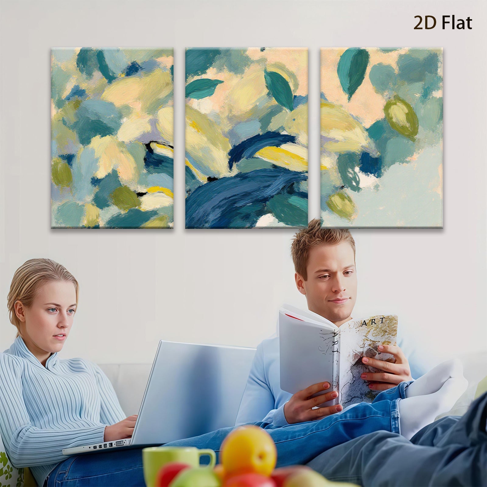 2D flat 1pc Abstract Botanical Floral Wall Art Canvas Prints Living Room Bedroom Home Decor Modern Farmhouse Style Gallery Wrapped Ready to Hang