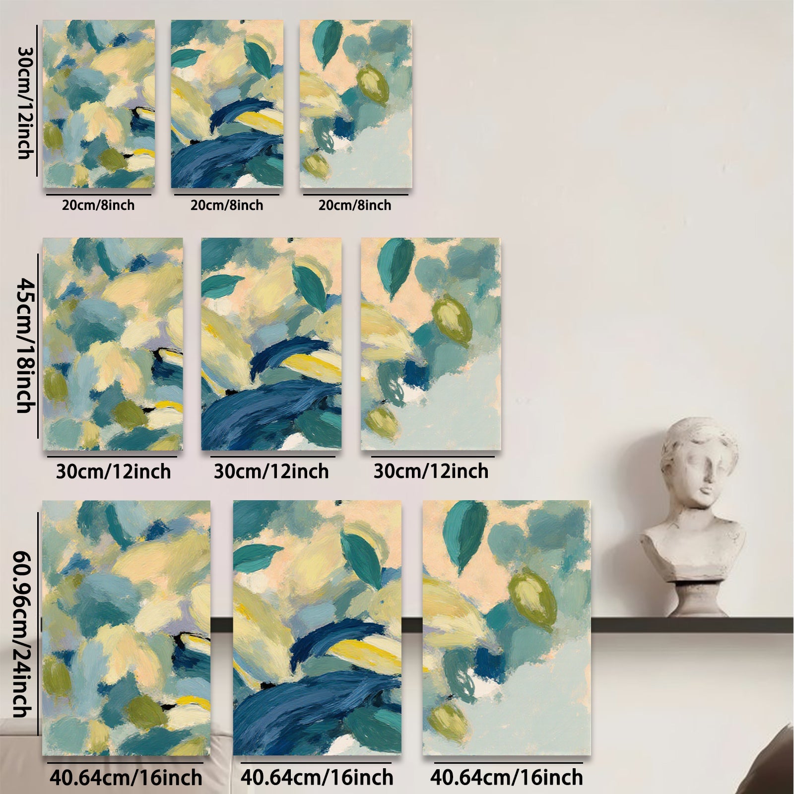 2D flat 1pc Abstract Botanical Floral Wall Art Canvas Prints Living Room Bedroom Home Decor Modern Farmhouse Style Gallery Wrapped Ready to Hang