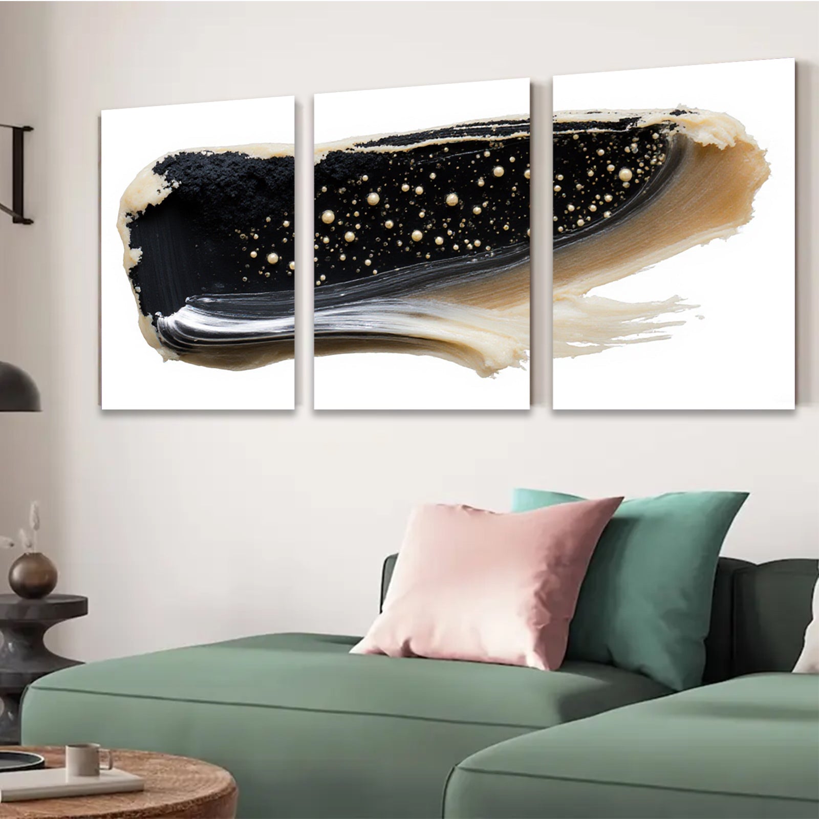 2D flat 1pc Abstract Brushstroke Midnight Bloom Gallery Wall Art Modern Farmhouse Living Room Decor Coastal Style Bedroom Canvas Print