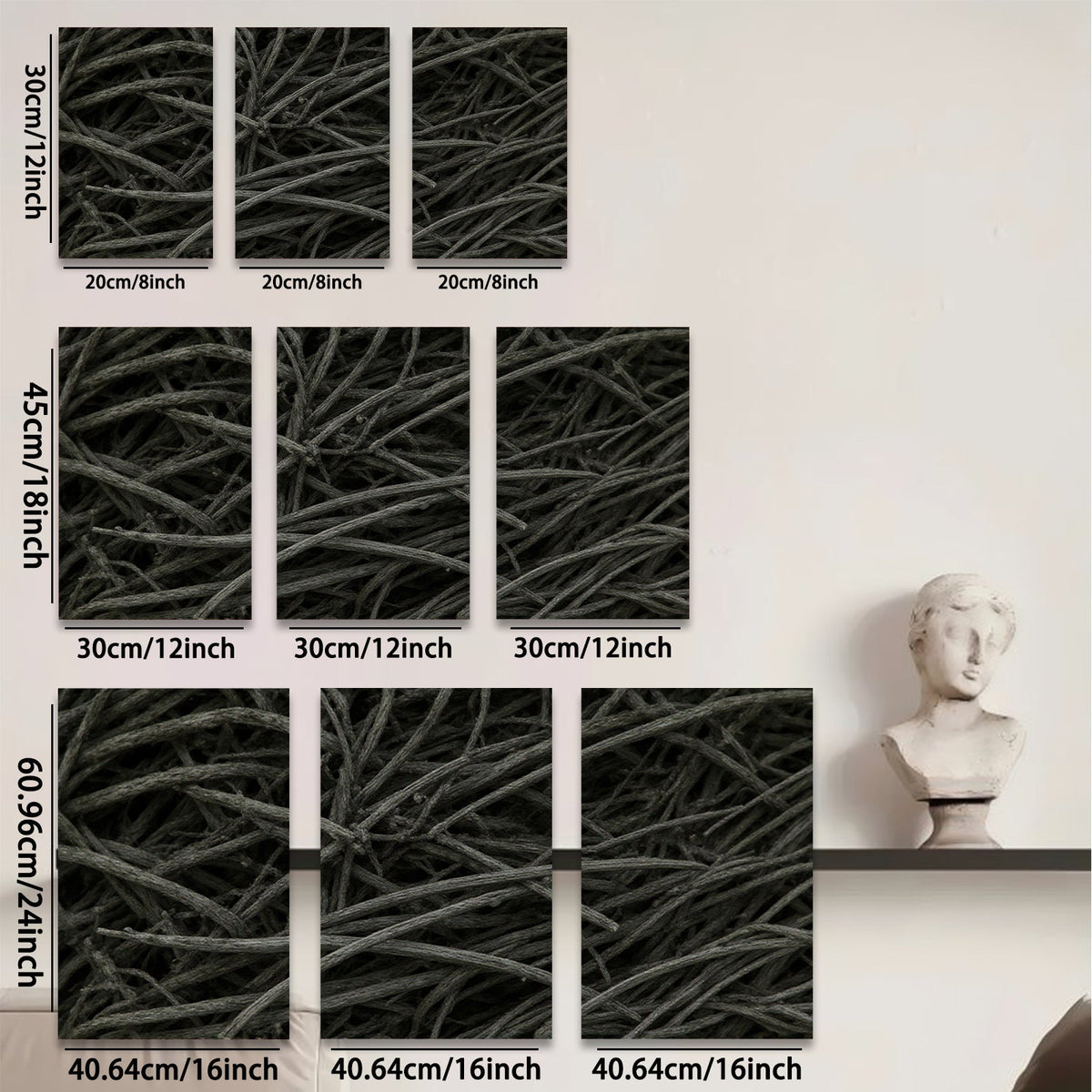 2D flat 1pc Abstract Charcoal Lines Modern Wall Art Decor for Living Room Bedroom Home Office Gallery Wrapped Canvas Prints Farmhouse Rustic Minimalist Textured Artwork