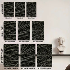 2D flat 1pc Abstract Charcoal Lines Modern Wall Art Decor for Living Room Bedroom Home Office Gallery Wrapped Canvas Prints Farmhouse Rustic Minimalist Textured Artwork