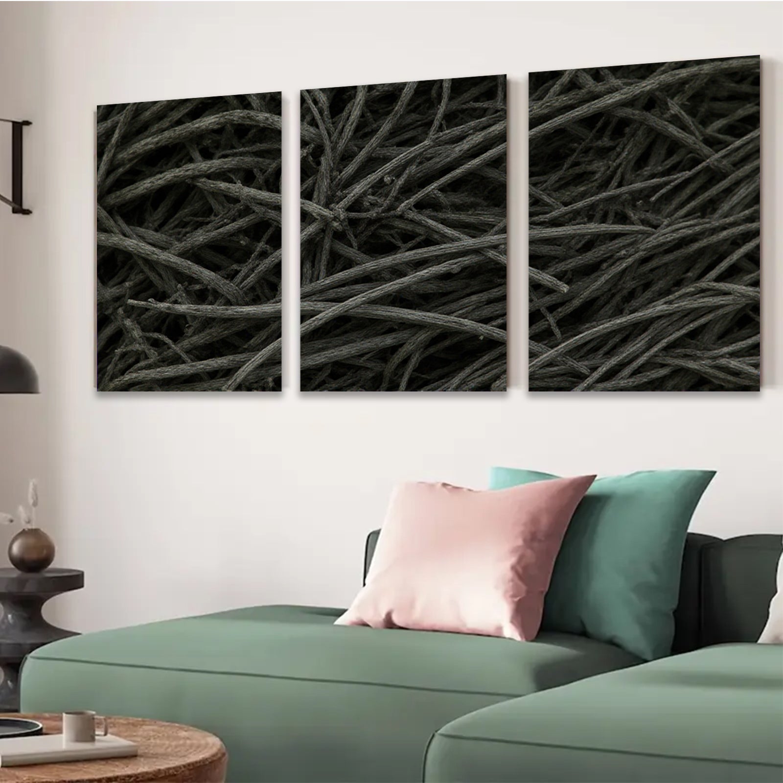 2D flat 1pc Abstract Charcoal Lines Modern Wall Art Decor for Living Room Bedroom Home Office Gallery Wrapped Canvas Prints Farmhouse Rustic Minimalist Textured Artwork