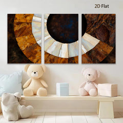 2D flat 1pc Abstract Circular Swirl Warm Tones Living Room Bedroom Gallery Wall Art Modern Farmhouse Decor Coastal Style Canvas Print