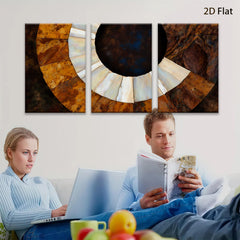 2D flat 1pc Abstract Circular Swirl Warm Tones Living Room Bedroom Gallery Wall Art Modern Farmhouse Decor Coastal Style Canvas Print