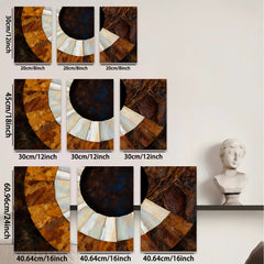 2D flat 1pc Abstract Circular Swirl Warm Tones Living Room Bedroom Gallery Wall Art Modern Farmhouse Decor Coastal Style Canvas Print