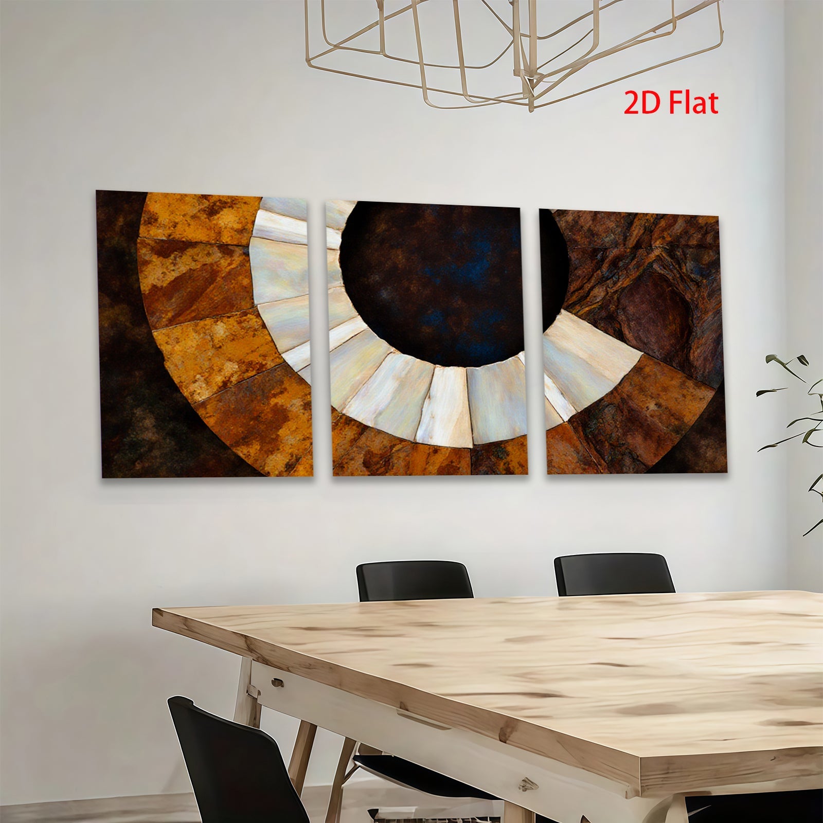 2D flat 1pc Abstract Circular Swirl Warm Tones Living Room Bedroom Gallery Wall Art Modern Farmhouse Decor Coastal Style Canvas Print