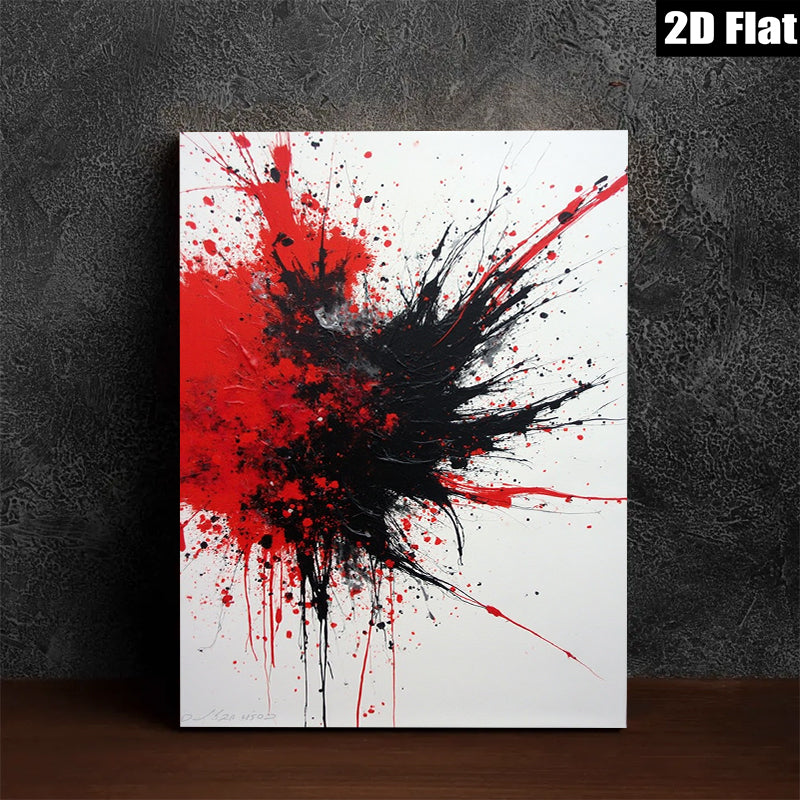 2D flat 1pc Abstract Crimson Burst Modern Wall Art Canvas Prints for Living Room Bedroom Home Office Decor Farmhouse Style Trending Now