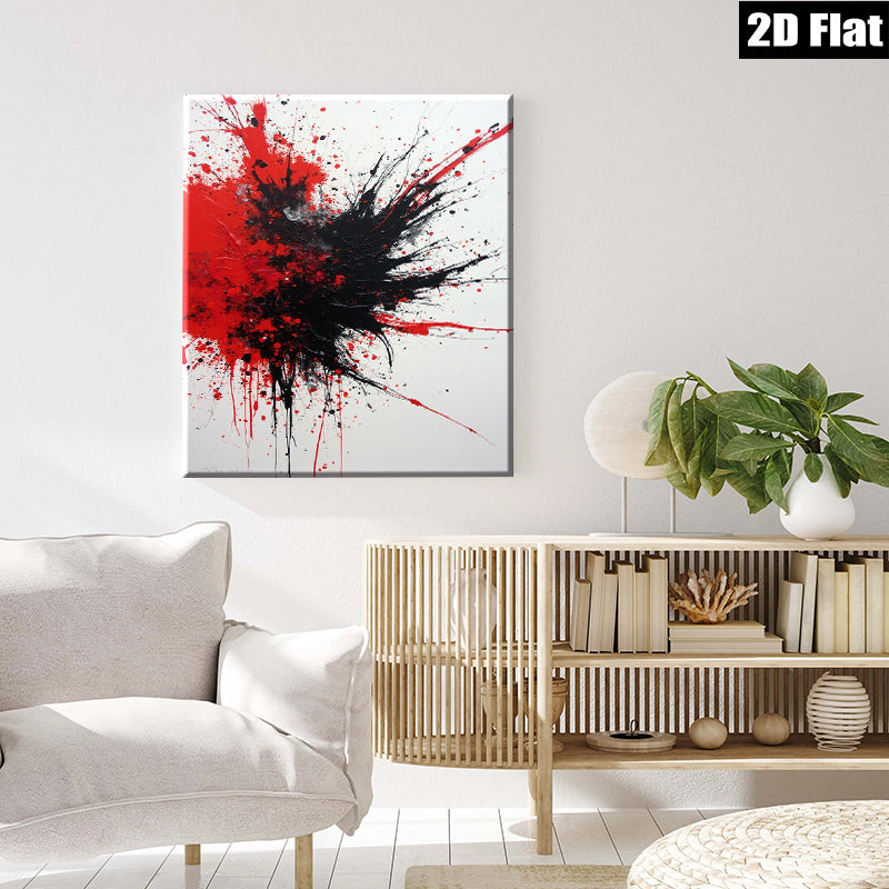 2D flat 1pc Abstract Crimson Burst Modern Wall Art Canvas Prints for Living Room Bedroom Home Office Decor Farmhouse Style Trending Now