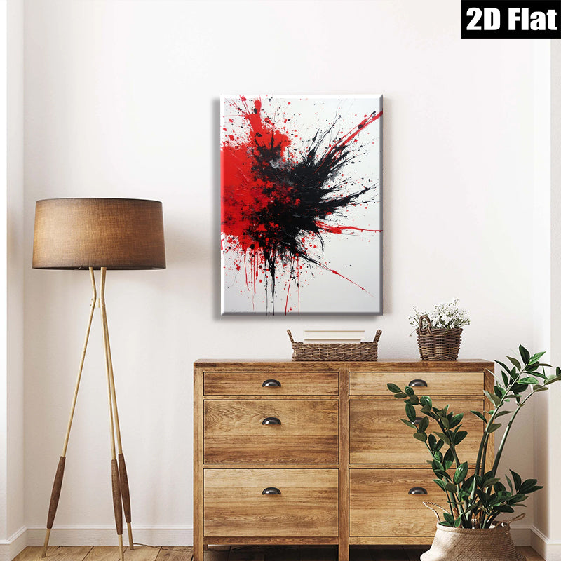 2D flat 1pc Abstract Crimson Burst Modern Wall Art Canvas Prints for Living Room Bedroom Home Office Decor Farmhouse Style Trending Now