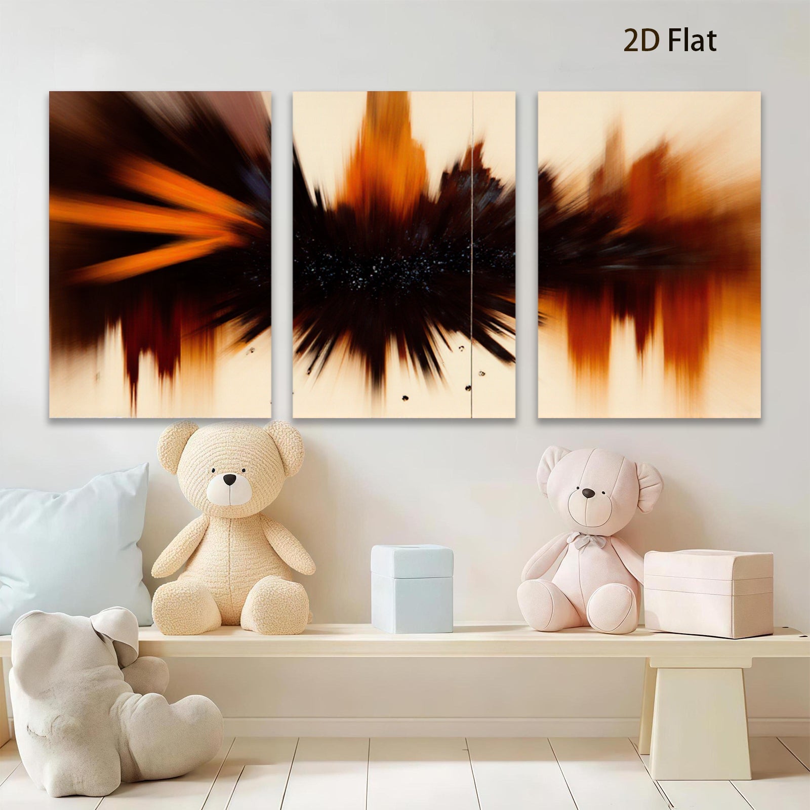 2D flat 1pc Abstract Expressionism Bursting Energy Modern Wall Art Decor Living Room Bedroom Home Office Gallery Wrapped Canvas Prints Coastal Farmhouse Style Trending Now