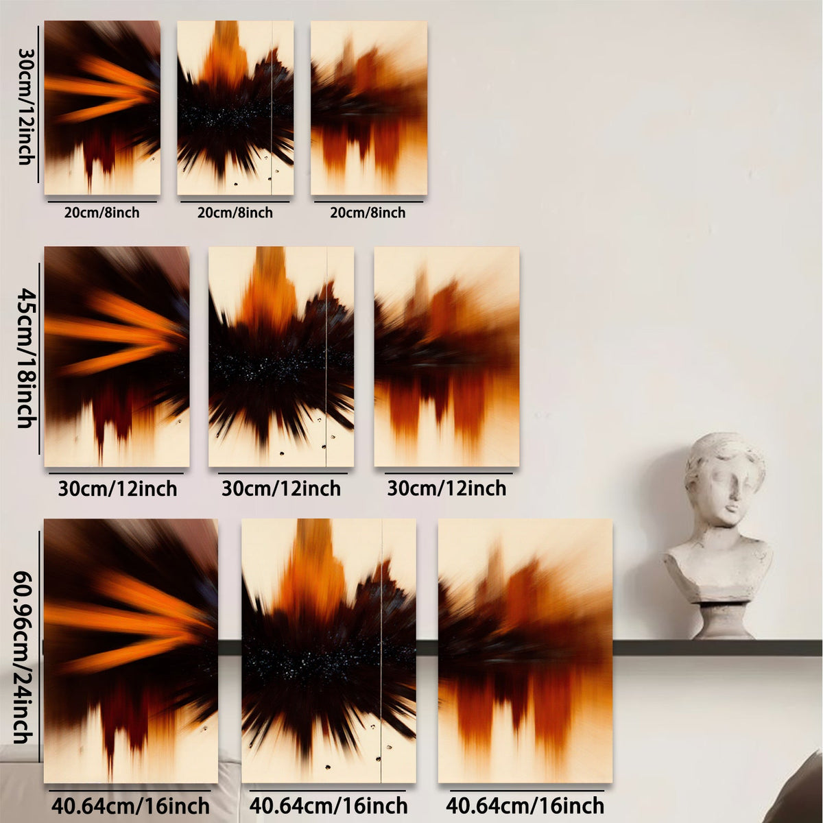2D flat 1pc Abstract Expressionism Bursting Energy Modern Wall Art Decor Living Room Bedroom Home Office Gallery Wrapped Canvas Prints Coastal Farmhouse Style Trending Now